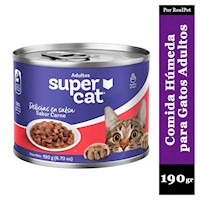 Comida Húmeda Salsa para Gatos Supercat Sabor Carne 190 gr