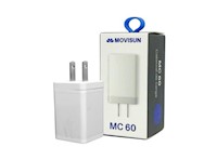 Cubo Cargador De Pared USB Dual Movisun MC60 Para celular,etc