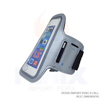 Bracera Deportiva Armband Ajustable Para Celular 6 Pulgadas Plomo