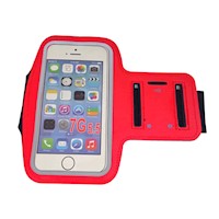 Bracera Deportiva Armband Ajustable Para Celular 6 Pulgadas Rojo