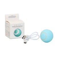 PELOTA INTELIGENTE CON VIBRADOR Y MOVIMIENTO PET GRAVITY COLOR CELESTE CARGADOR USB C