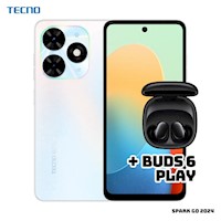 CELULAR TECNO SPARK GO 2024 3GB RAM 64GB ROM - MISTERY WHITE + BUDS 6 PLAY