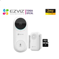 Kit Timbre Video Bateria Ezviz DB2C Inalámbrico Wifi Full HD + SD 256GB