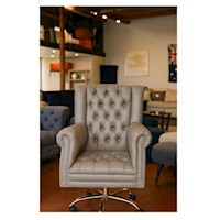 SILLA GERENCIA GIRATORIA OUTLET CYBER MOBILIAR CHESTERFIELD TABACO