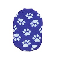 Chompa de lana hipoalergénica huellitas morado talla 1