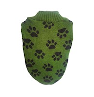 Chompa de lana hipoalergénica huellitas celeste talla 4