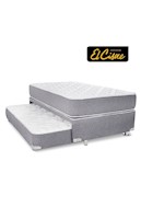 Box diván plus  base + box spring + colchón + 3 almohadas f600 + 2 protectores