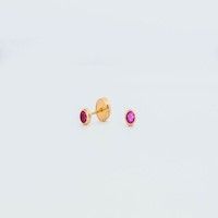 ARETE CIRCULO CIRCON RUBI ORO 18K