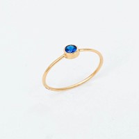 ANILLO PUNTO LUZ CIRCON ZAFIRO ORO 18K