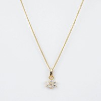 CADENA PANCER Y DIJE ROSETA BB CIRCON BLANCO ORO 18K