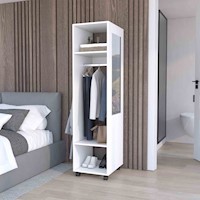 ROPERO CUSTER CON RUEDAS Y ESPEJO | TUHOME