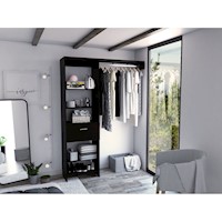 ROPERO MANCHESTER 150 1 CAJÓN - NEGRO | TUHOME