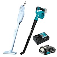 Aspiradora 600 ml + Soplador + Cargador+ Batería 1.5 Ah CXT Makita CLX248
