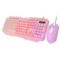 Combo Gamer Xtech XTK-540S Teclado y Mouse USB Rosa Español LED