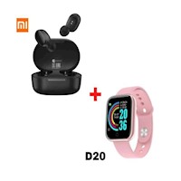 Audifono Xiaomi Essential - NEGRO + Smart Watch D20 - ROSA
