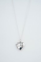 CADENA PANCER 40 CM Y DIJE GUARDAPELOS CORAZON PLATA 950