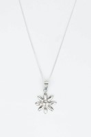 CADENA PANCER 40 CM Y DIJE  FLOR SILVESTRE SILUETA  PLATA 950