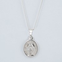 CADENA PANCER CON MEDALLA VIRGEN MILAGROSA MEDIANA PLATA 95O