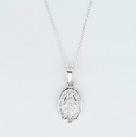 CADENA PANCER CON MEDALLA VIRGEN MILAGROSA CHICA PLATA 95O