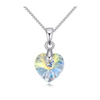 Collar Mujer De Plata 925 Dije Corazón Cristal Swarovski-Boreal