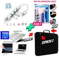 Funda Maletin + Skin 3 en 1 + Kit de Limpieza + Hub Tipo C a USB 3.0