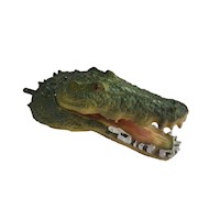 Adorno decorativo cabeza de cocodrilo en resina para peceras y acuarios