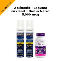2 Minoxidil Espuma Kirkland + 1 Biotin Natrol 5.000 mcg