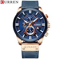Reloj Curren Cuero Azul con detalles oro rosa CUR-31