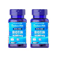 Biotin ultra mega 10,000 mcg Puritan's pride 100 tabletas 2 Unidades