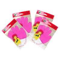 Guantes de baño Rosa Intenso - Flower Secret 2 pares