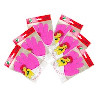 Guantes de baño Rosa Intenso - Flower Secret 3 pares