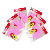 Guantes de baño Rosa Claro - Flower Secret 3 pares