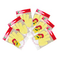 Guantes de baño Amarillo - Flower Secret 3 pares