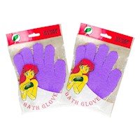 Guantes de baño Morado - Flower Secret 1 par