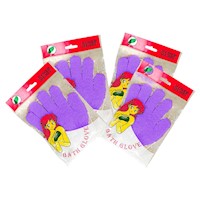 Guantes de baño Morado - Flower Secret 2 pares