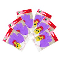 Guantes de baño Morado - Flower Secret 3 pares