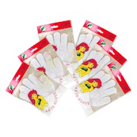 Guantes de baño Blanco - Flower Secret 3 pares