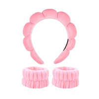 DIADEMA DE BAÑO + PULSERAS DE MUÑECA (ROSA)