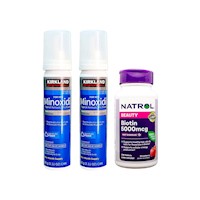 Minoxidil Espuma Kirkland 2 Uni + Biotin Natrol 5.000mcg 1 Uni