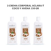 3 Crema Corporal Aclara-T Coco Y Avena 150Gr