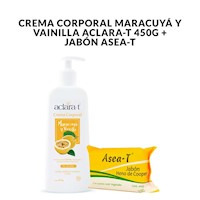 Crema Corporal Maracuyá Y Vainilla Aclara-T 450G + Jabón Asea-T