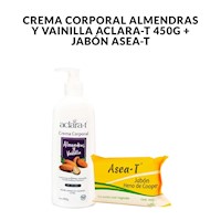Crema Corporal Almendras Y Vainilla Aclara-T 450G + Jabón Asea-T