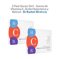 2 Pack Serum 3 en 1 - Sueros de Vitamina C, Ácido Hialurónico y Retinol
