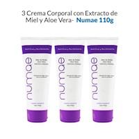 3 Crema Corporal Extracto De Miel Y Aloe Vera - Numae 110G
