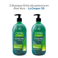2 Shampoo Ortin alta potencia en sábila - La Cooper 1lt
