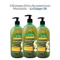 3 Shampoo Ortin alta potencia en Manzanilla - La cooper 1lt