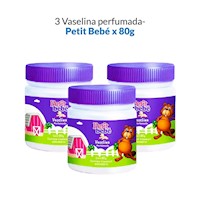 3 Vaselina Perfumada Petit Bebé X 80G