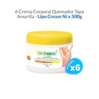6 Cremas Corporal Quemador Tapa Amarilla - Lipo Cream Ni X 500G