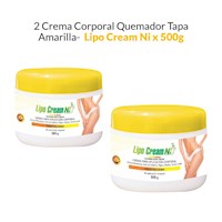 2 Cremas Corporal Quemador Tapa Amarilla - Lipo Cream Ni x 500g