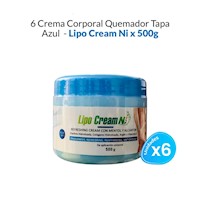 6 Cremas Corporal Quemador Tapa Azul - Lipo Cream Ni X 500G